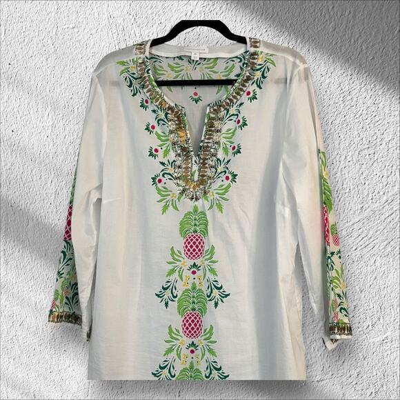 Charter Club Swim Cover Up Boho Tunic XXL Tropical Resortwear Cruise - Picture 1 of 12